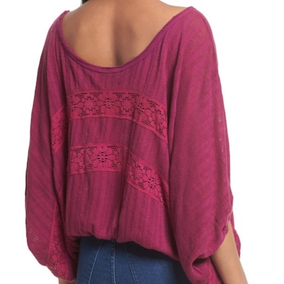 NEW FREE PEOPLE! PLUM LACE PULL OVER! - Picture 2 of 4